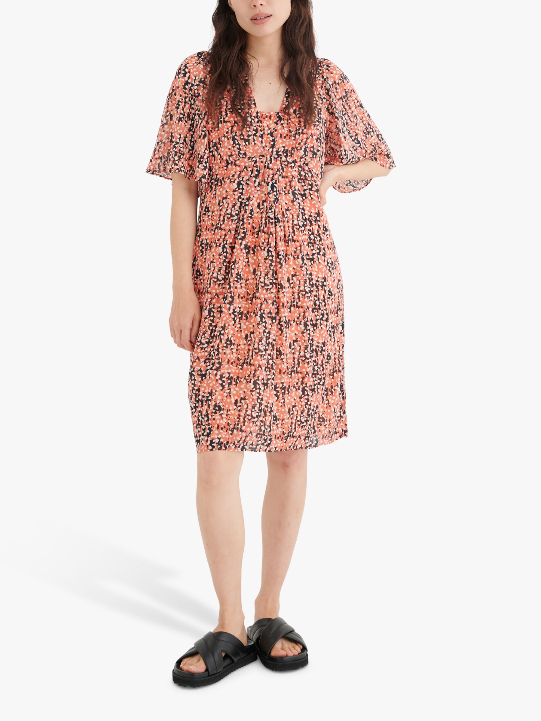 InWear Veree Abstract Print Dress, Coral/Multi, 8