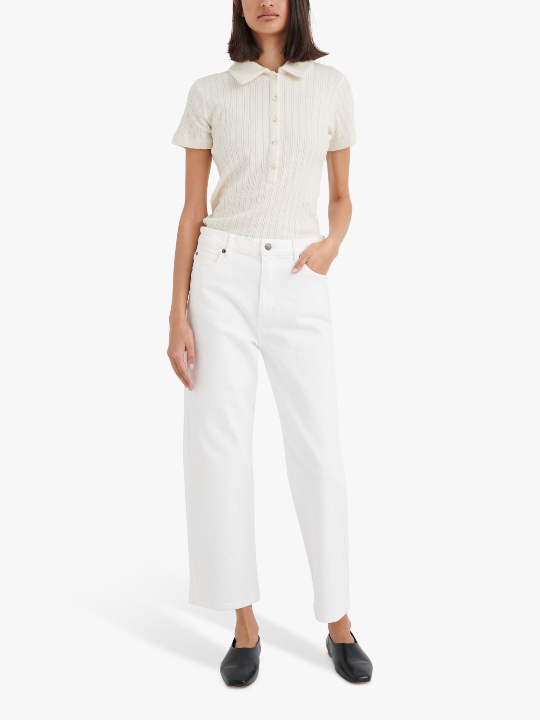 InWear Kiko Stripe Linen Blend Shirt, Black/White at John Lewis & Partners