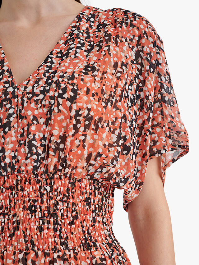 InWear Veree Ditsy Print Midi Dress, Coral/Multi