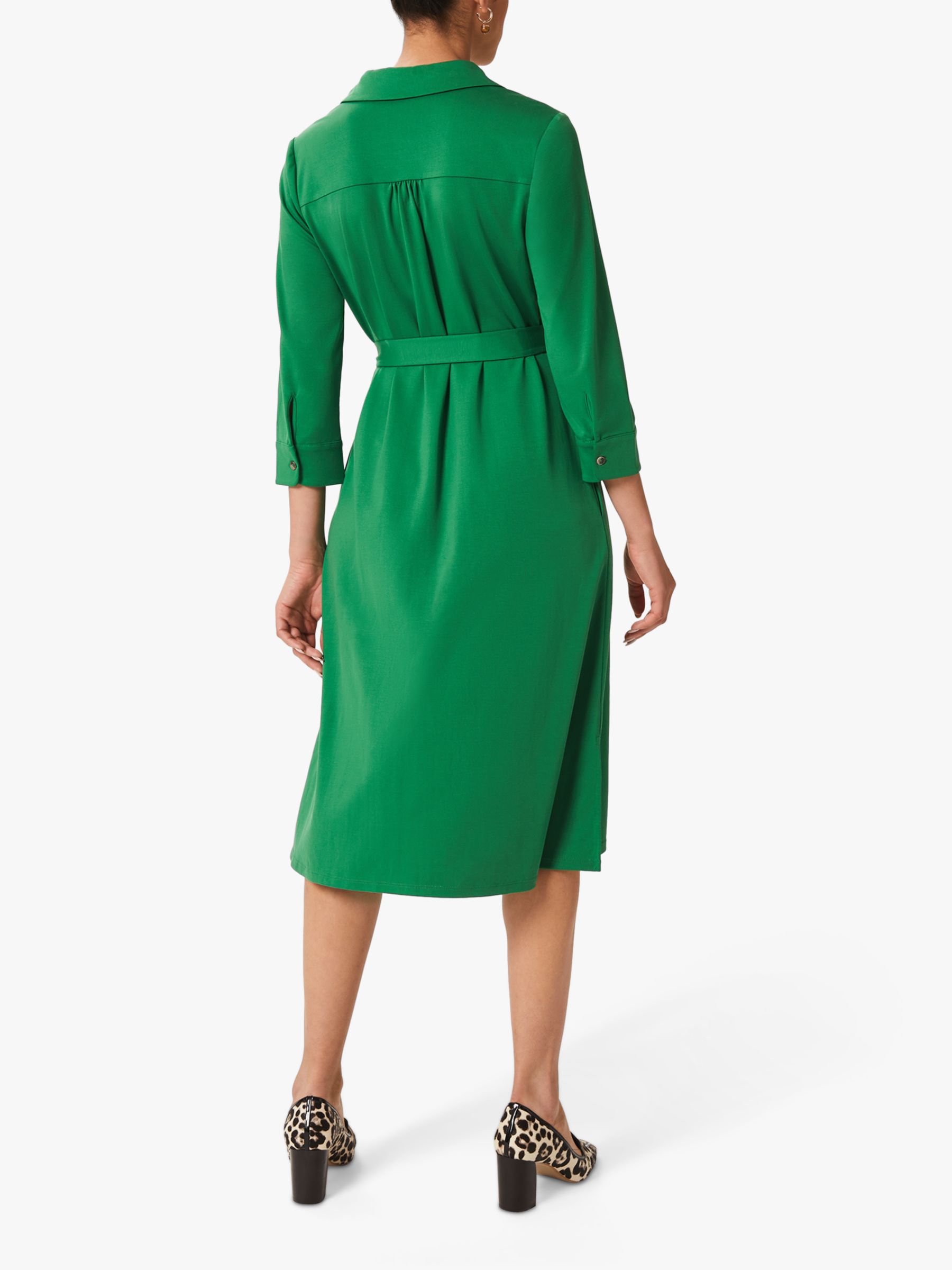 Hobbs Christa Shirt Dress, Dark Green at John Lewis & Partners