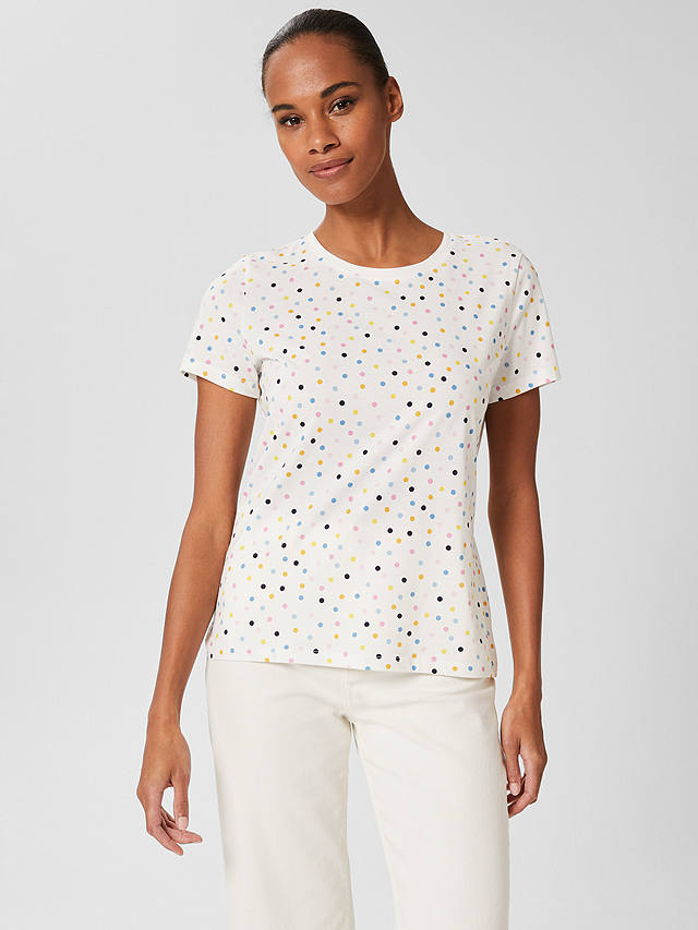Hobbs Pixie Spot Print T-Shirt, White/Multi at John Lewis & Partners