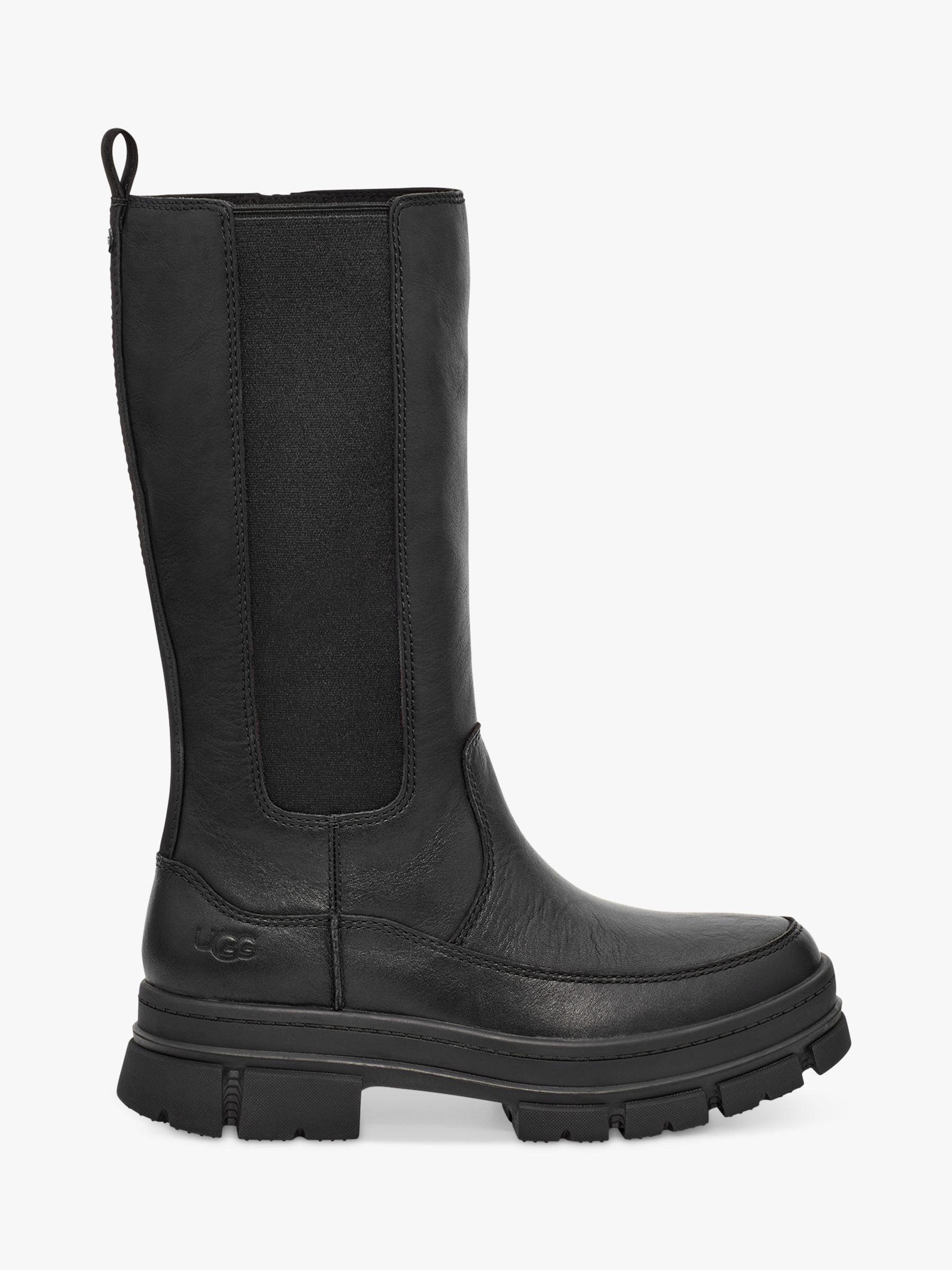 UGG Ashton Calf Leather Chelsea Boots, Black at John Lewis & Partners