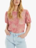 Soaked In Luxury Ila Abstract Print Puff Sleeve T-Shirt, Multi