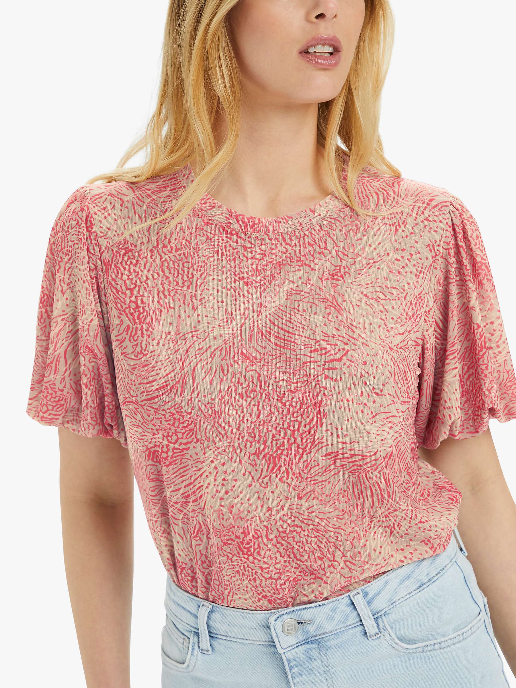 Buy Soaked In Luxury Ila Abstract Print Puff Sleeve T-Shirt, Multi Online at johnlewis.com