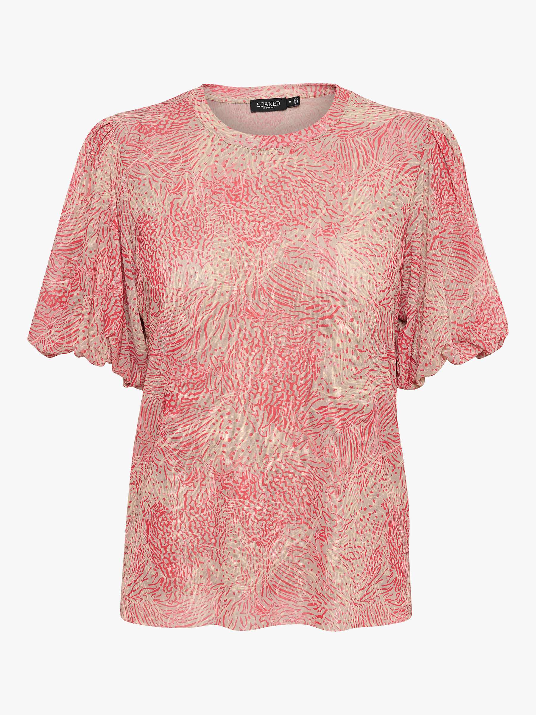 Buy Soaked In Luxury Ila Abstract Print Puff Sleeve T-Shirt, Multi Online at johnlewis.com