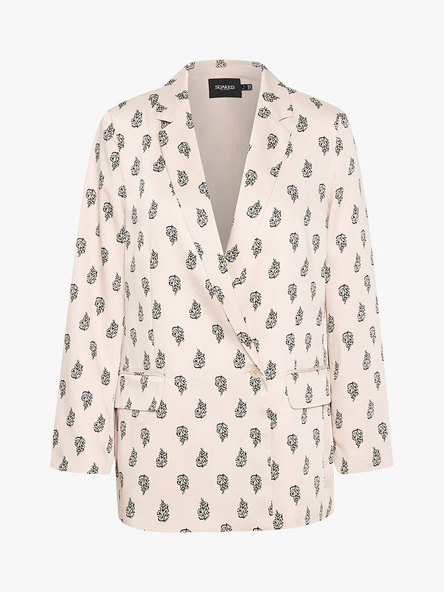 Soaked In Luxury Thora Floral Blazer, Oatmeal