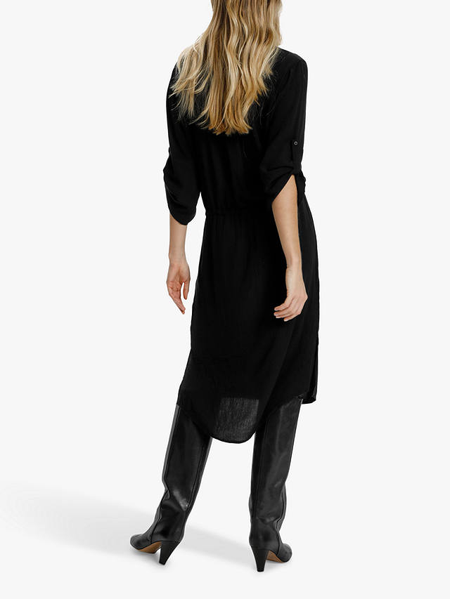 Soaked In Luxury Zaya Midi Shirt Dress, Black