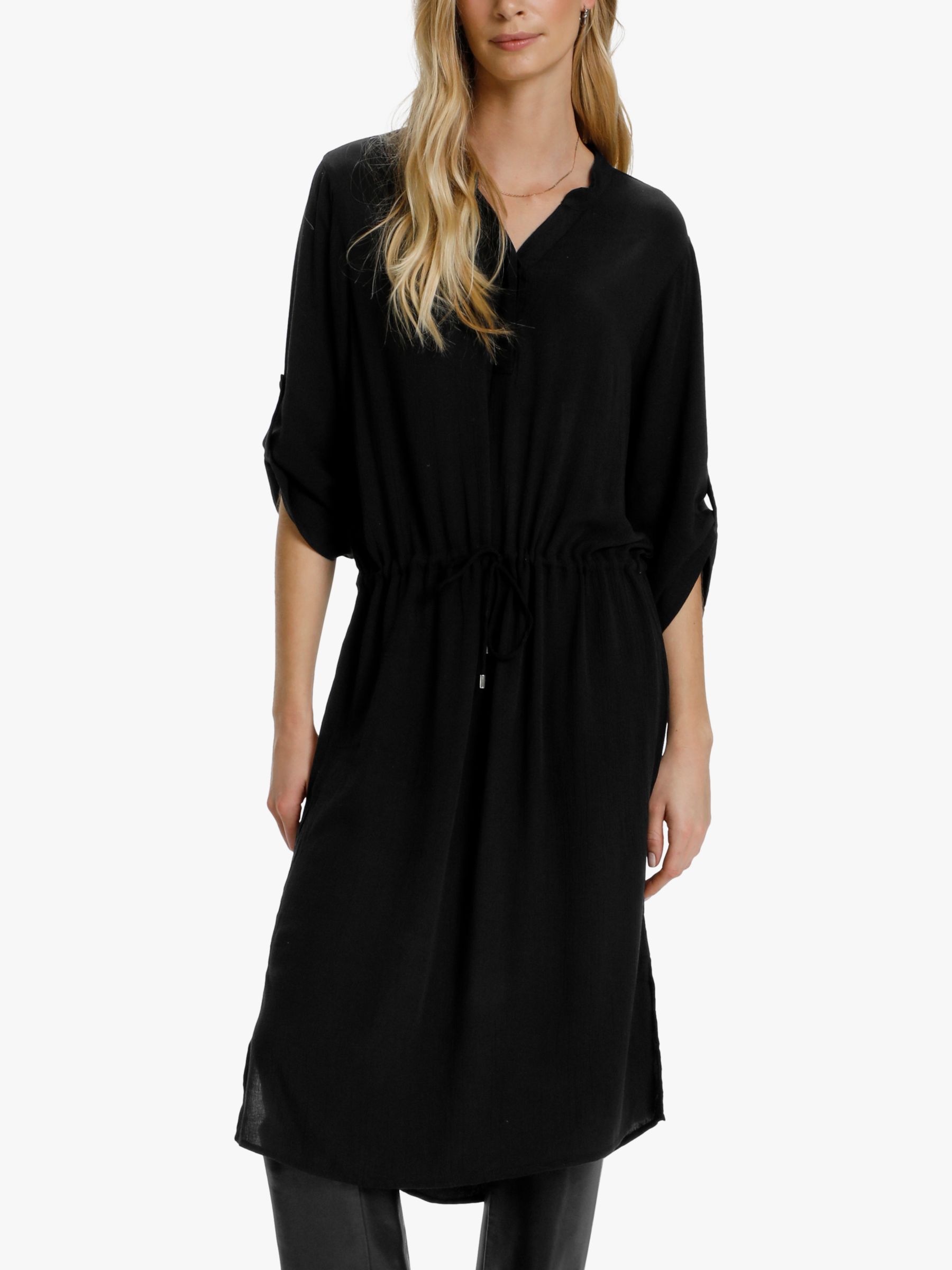 Soaked In Luxury Zaya Midi Shirt Dress, Black at John Lewis & Partners