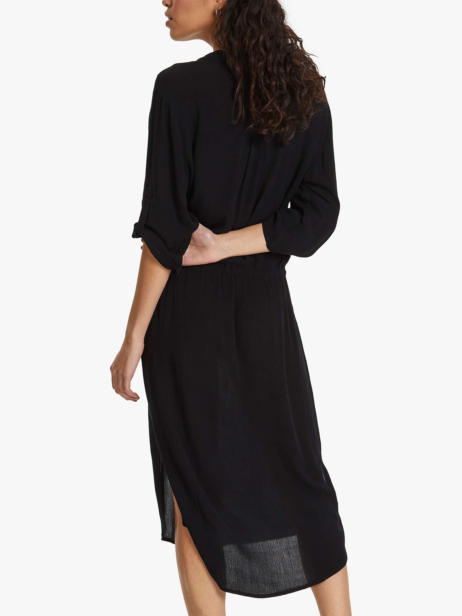 Buy Soaked In Luxury Zaya Midi Shirt Dress, Black Online at johnlewis.com