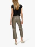 Soaked In Luxury Kaylee Faux Leather Kick Flare Trousers, Brindle