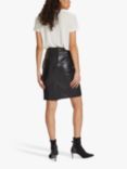 Soaked In Luxury Folly Pencil Leather Skirt, Black