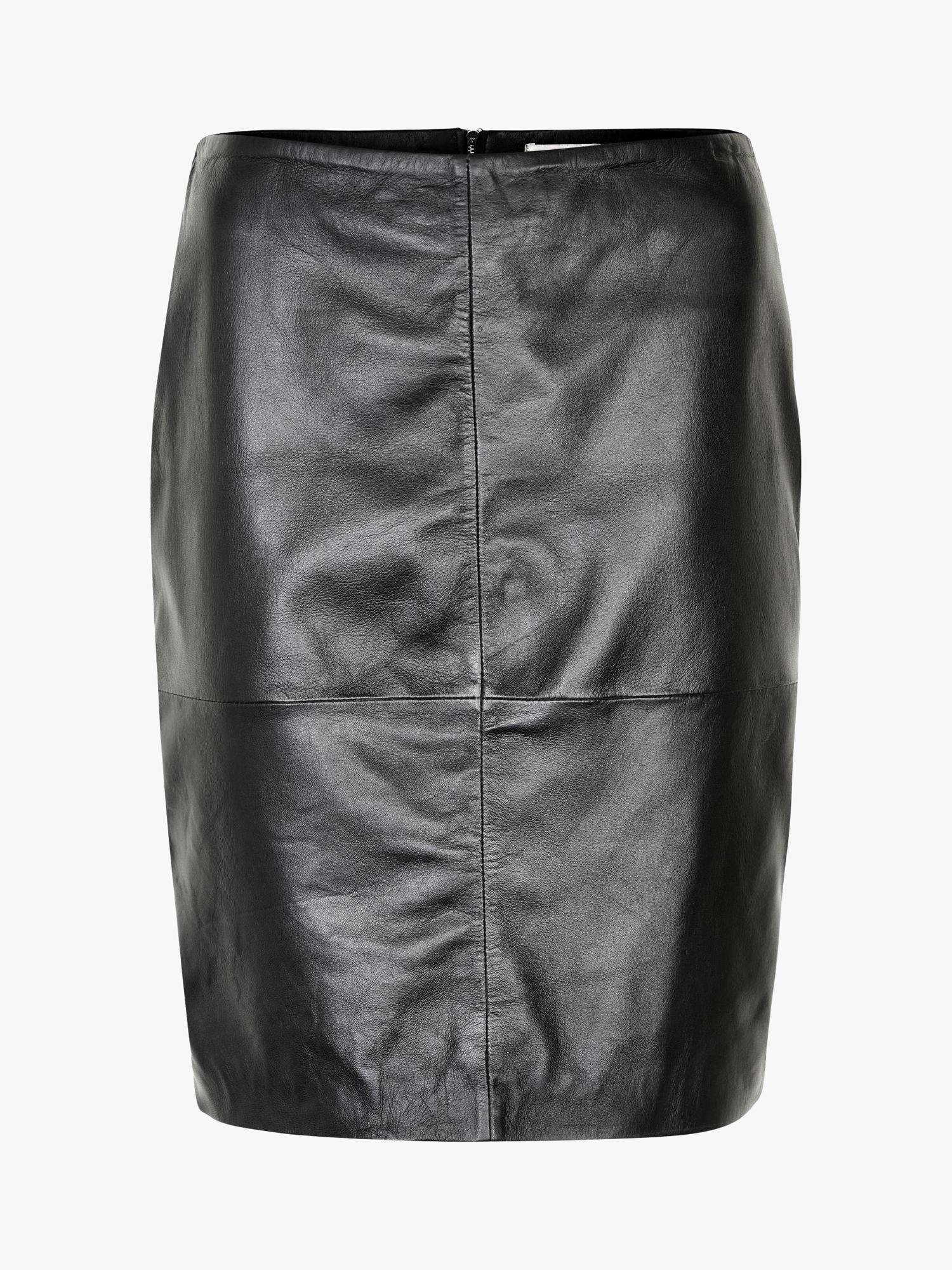 Soaked In Luxury Folly Pencil Leather Skirt, Black at John Lewis & Partners