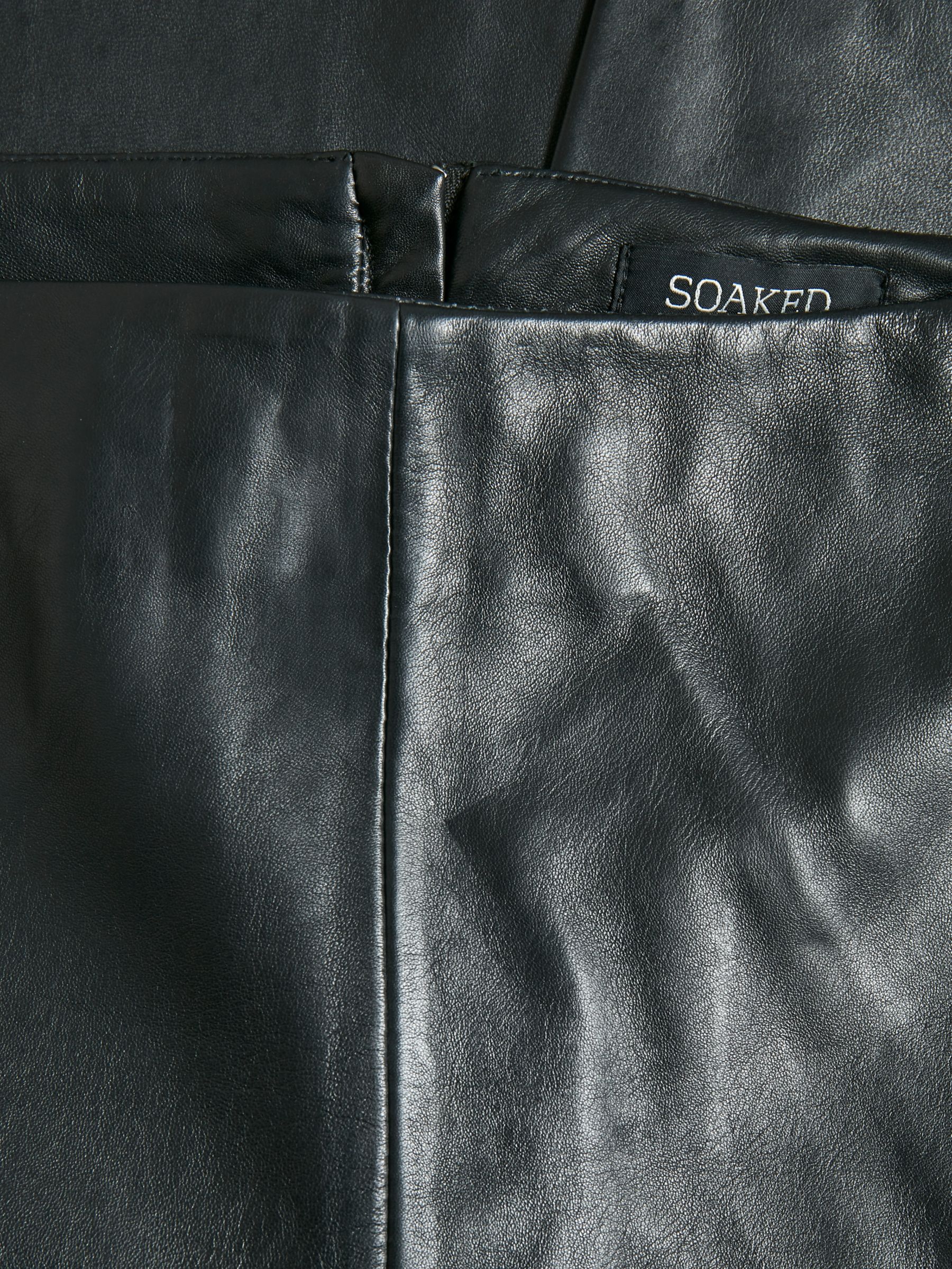 Buy Soaked In Luxury Folly Pencil Leather Skirt, Black Online at johnlewis.com