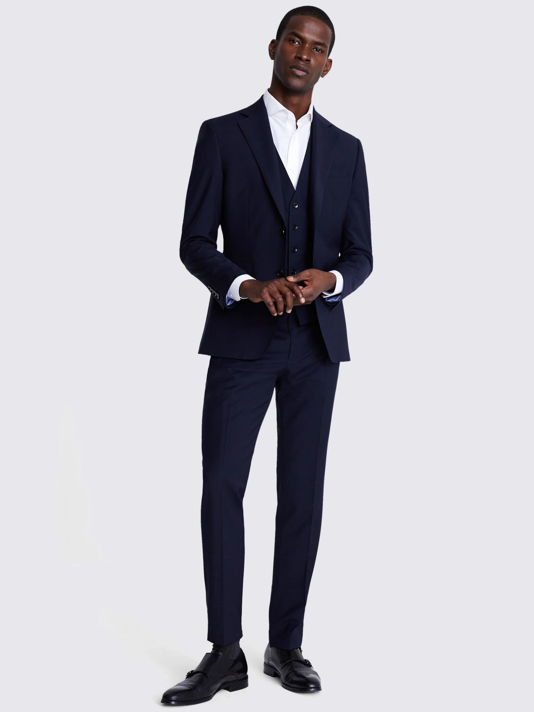 Moss Performance Tailored Fit Suit Jacket, Navy, 34S