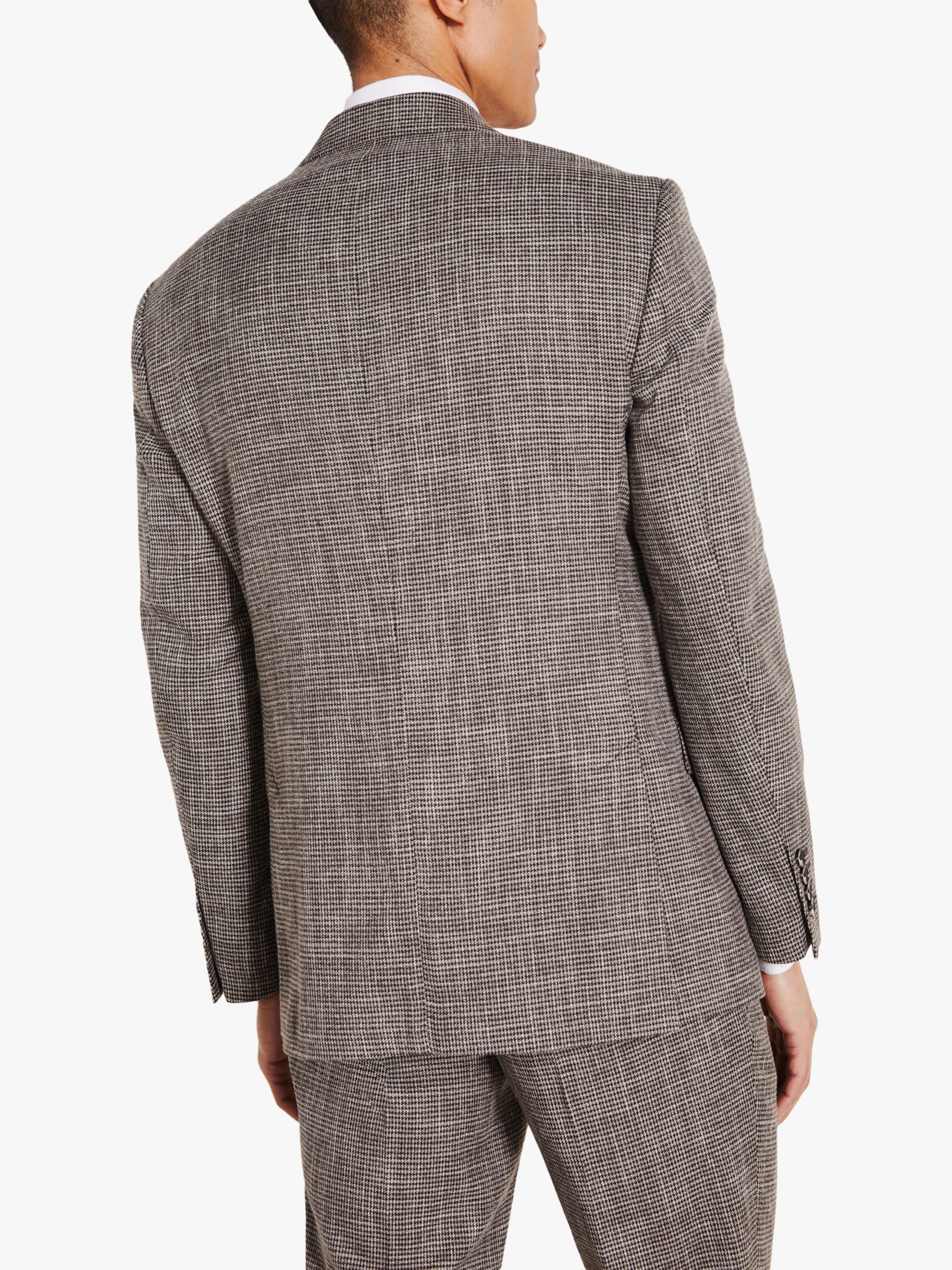 Moss Tailored Fit Puppytooth Jacket, Brown at John Lewis & Partners