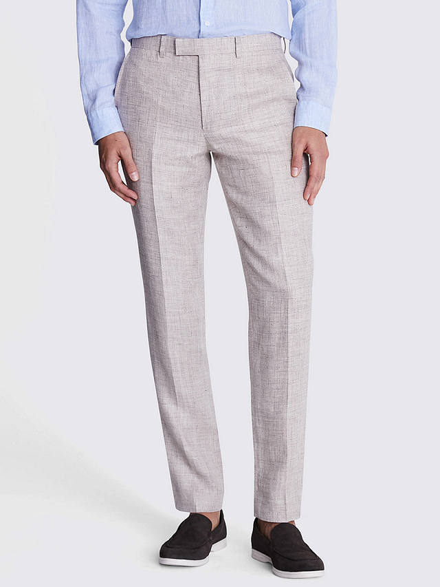Moss Tailored Fit Linen Trousers, Oatmeal