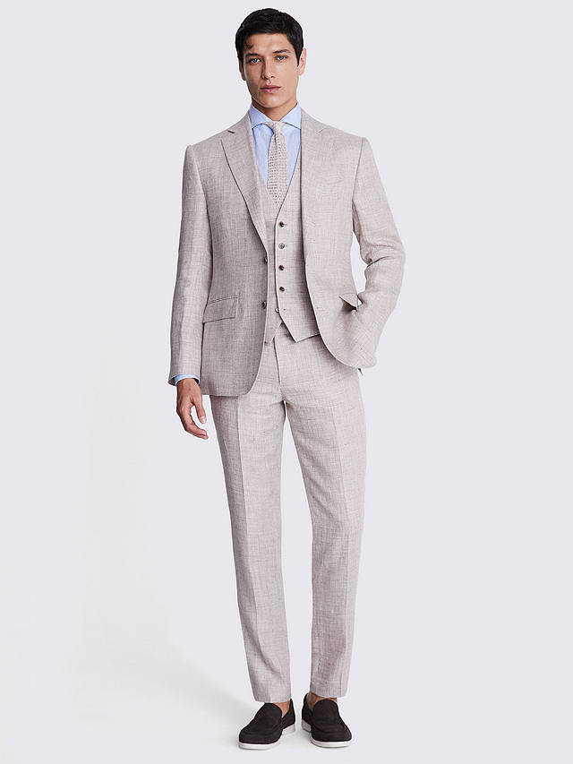 Moss 1851 Tailored Linen Suit Jacket, Oatmeal at John Lewis & Partners