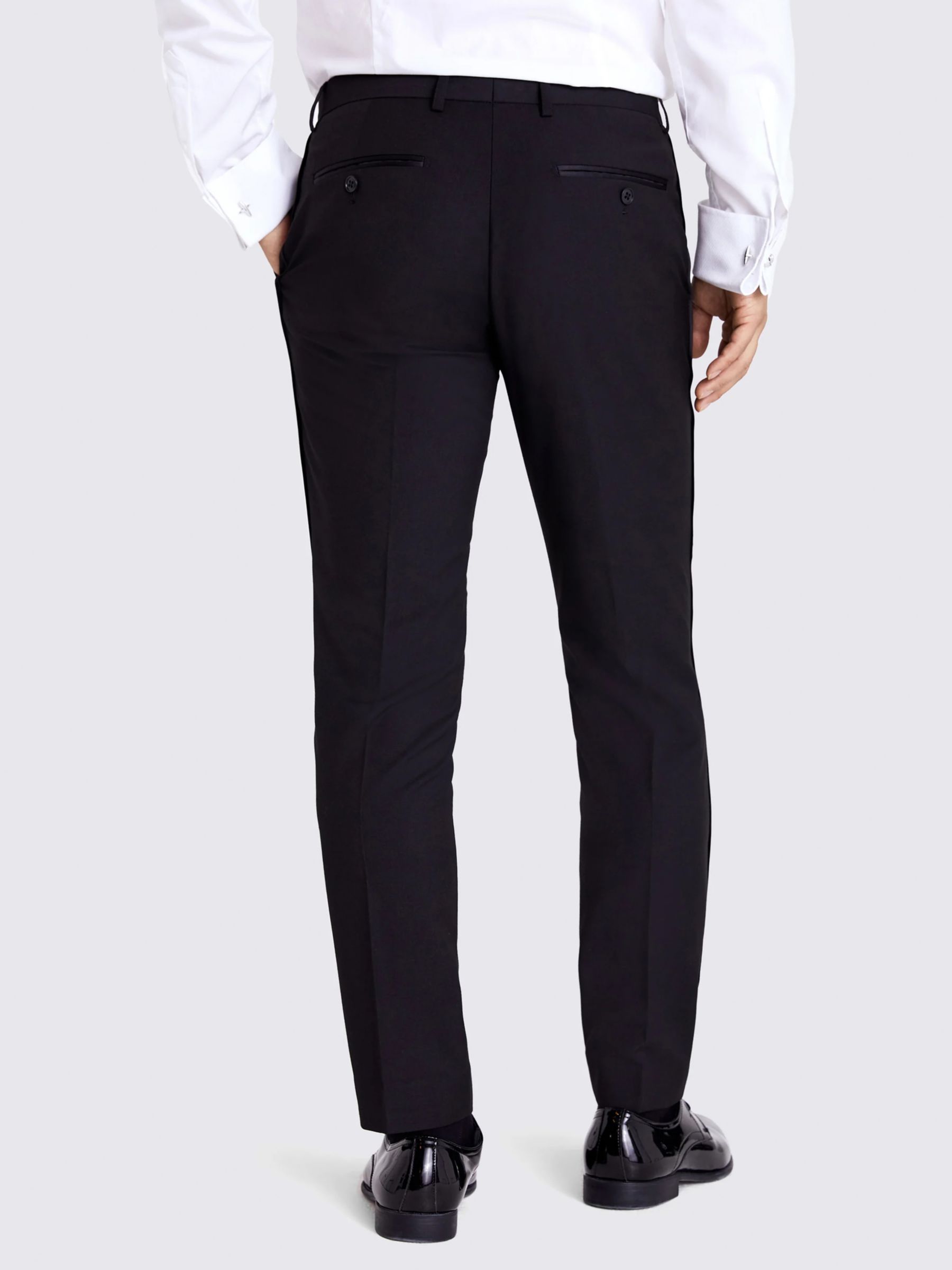 Buy Moss Slim Fit Dress Trousers, Black Online at johnlewis.com