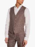 Moss 1851 Tailored Linen Waistcoat, Brown