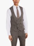 Moss Tailored Fit Horseshoe Puppytooth Waistcoat, Brown