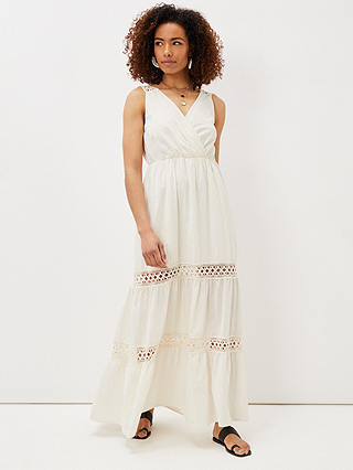Phase Eight Mai Broderie Lace Maxi Dress, Ivory