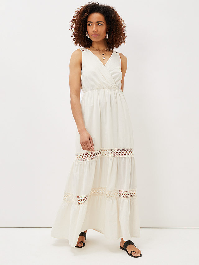 Phase Eight Mai Broderie Lace Maxi Dress, Ivory, 8