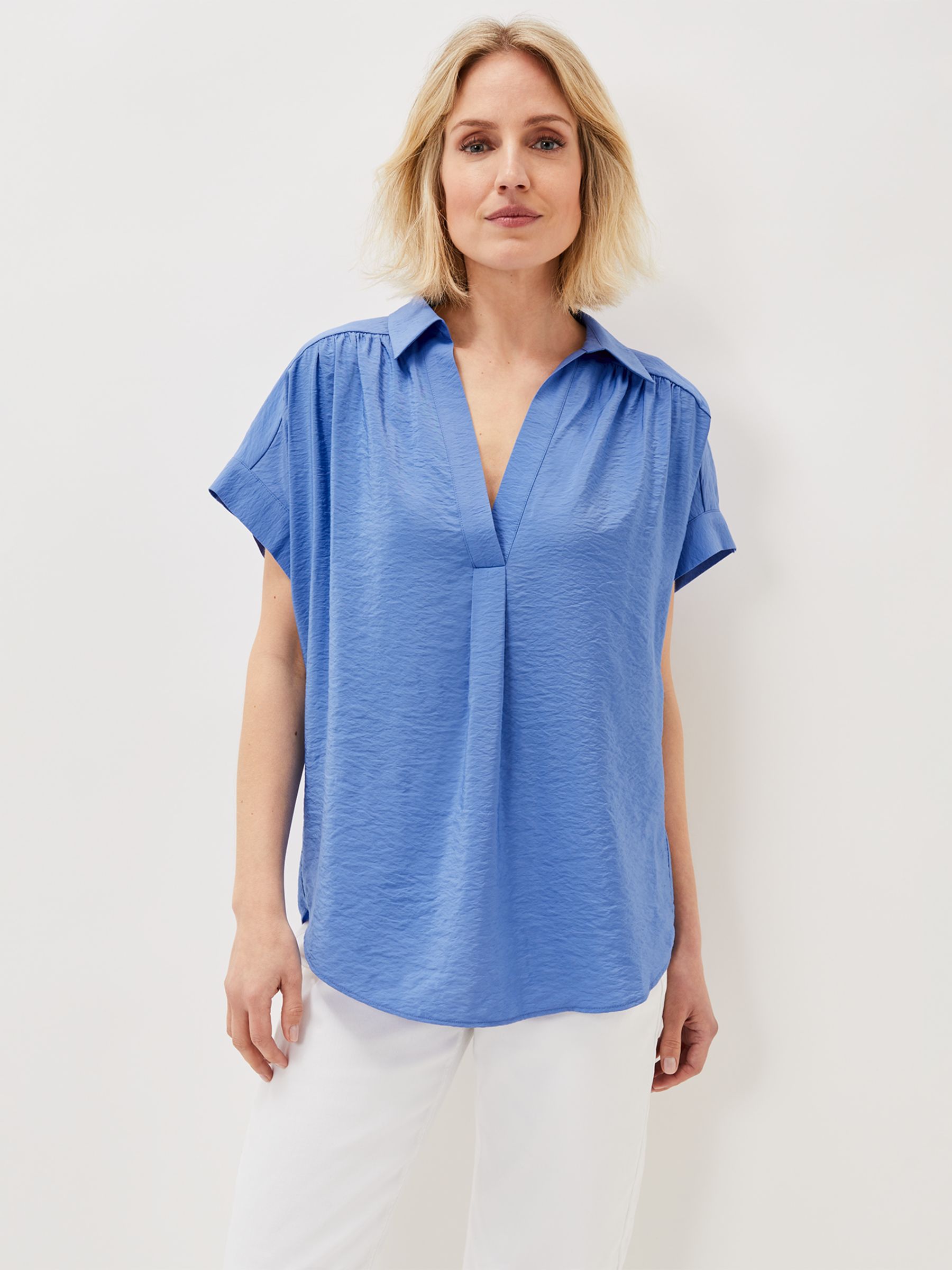 Phase Eight Thea Shirt, Soft Blue at John Lewis & Partners