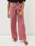 Phase Eight Raven Wide Leg Linen Trousers, Rose