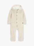 John Lewis Heirloom Collection Baby Cable Knit All In One, Oatmeal