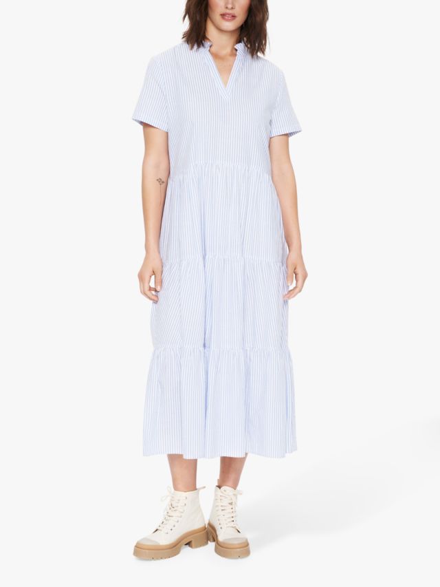 Saint Tropez Elmiko Stripe Tiered Maxi Dress, Celestial Blue, XS