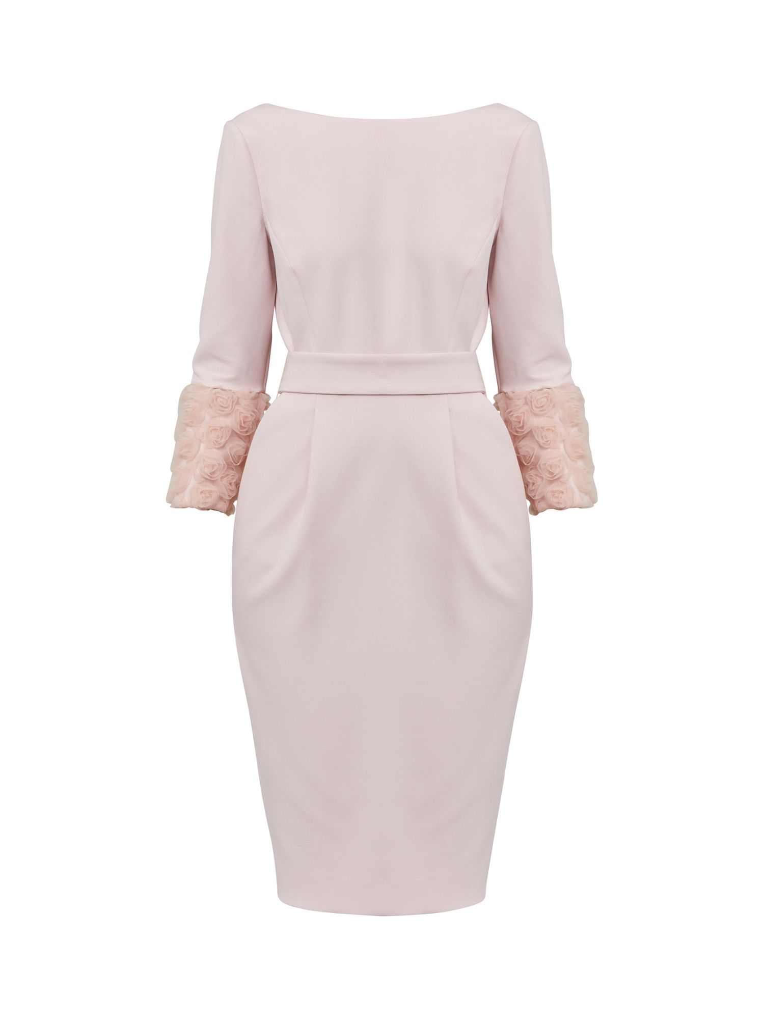 Helen McAlinden Embellished Sleeve Midi Dianna Dress, Blossom Pink