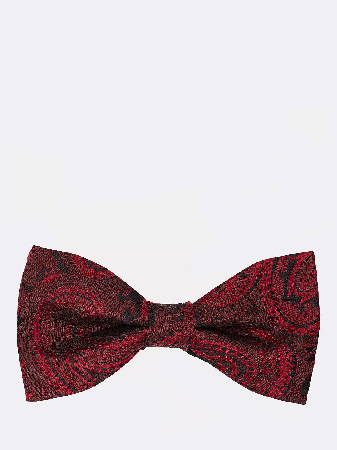 Moss Ready Tied Silk Paisley Bow Tie, Red