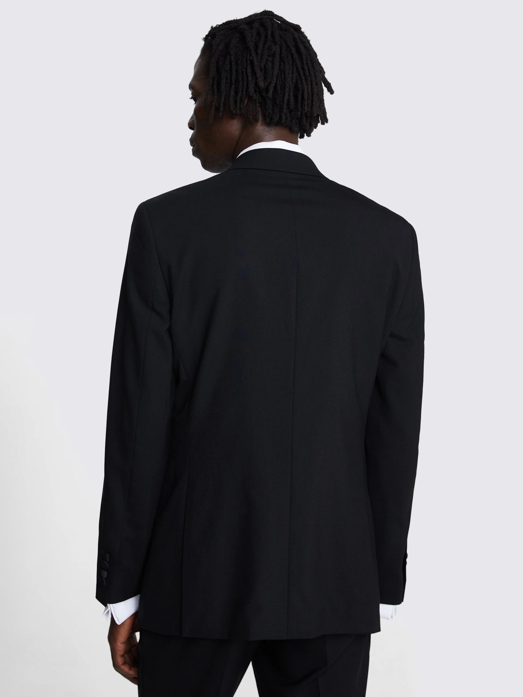 Buy Moss Tailored Fit Satin Trim Lapel Tuxedo Jacket, Black Online at johnlewis.com