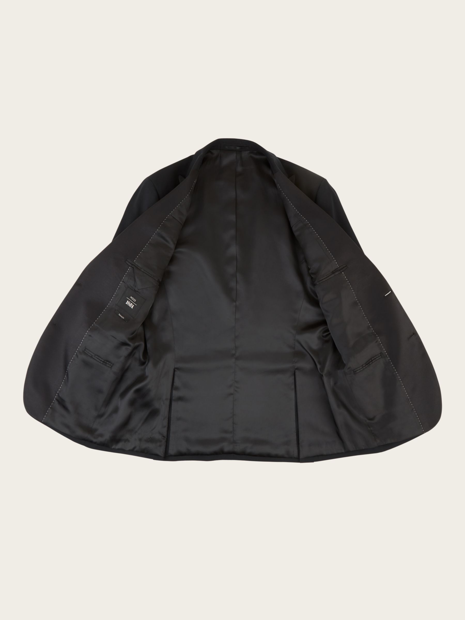 Buy Moss Tailored Fit Satin Trim Lapel Tuxedo Jacket, Black Online at johnlewis.com