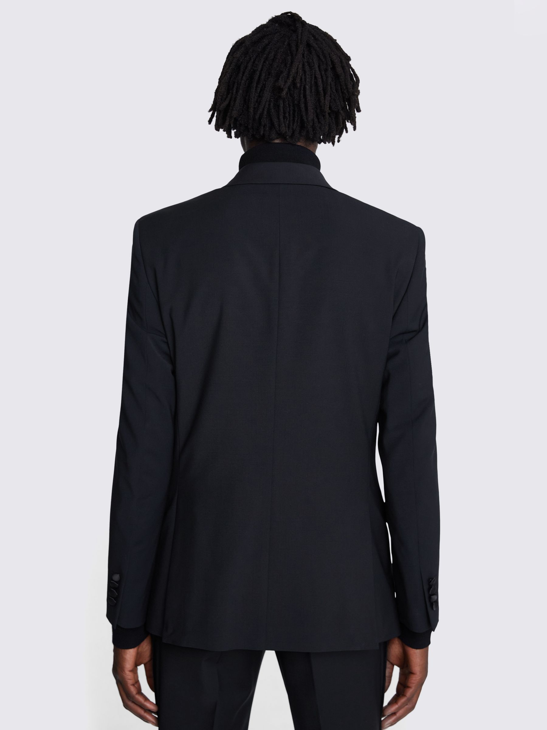 Moss Tailored Fit Performance Peak Lapel Dress Jacket, Black, 36S