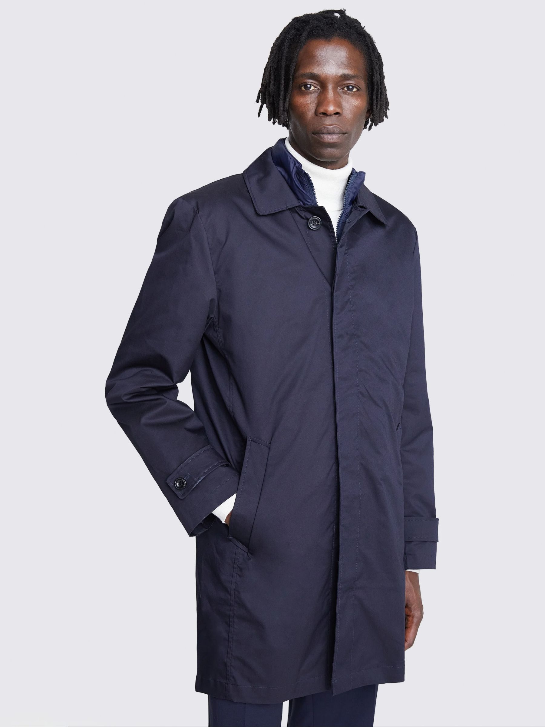 Moss Tailored Raincoat, Indigo, XS