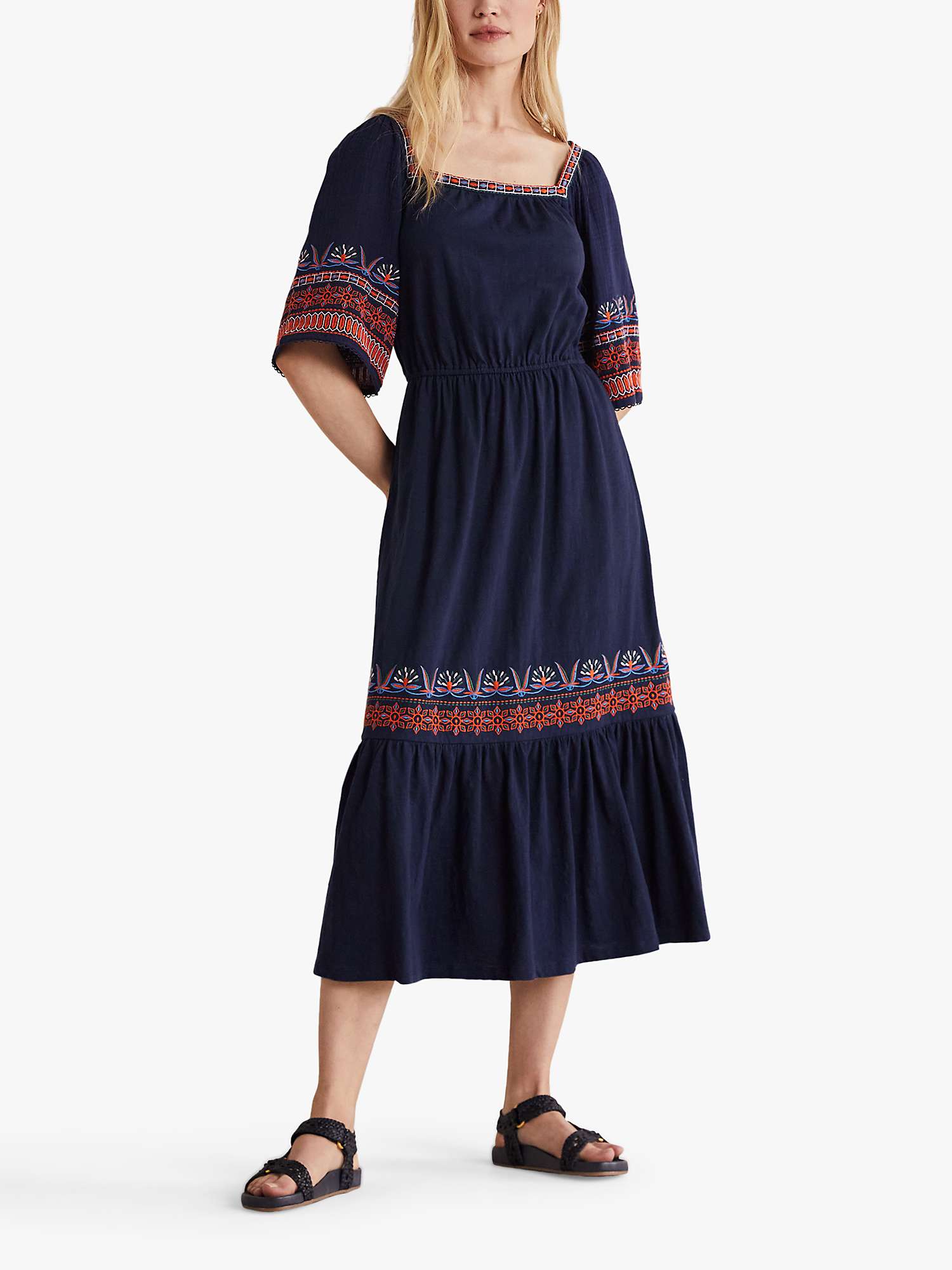 Boden Jersey Embroidered Midi Dress ...