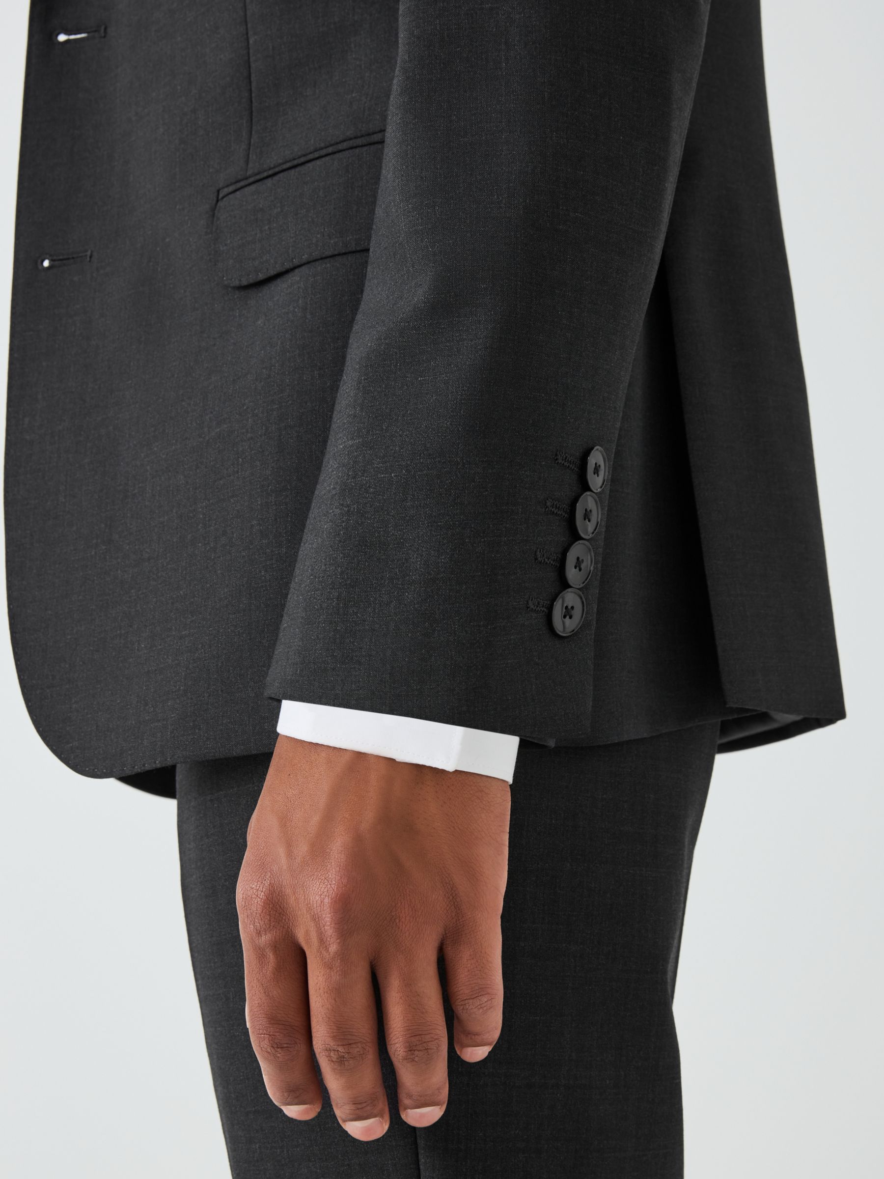 Kin Wool Blend Slim Fit Notch Lapel Suit Jacket, Charcoal at John Lewis ...