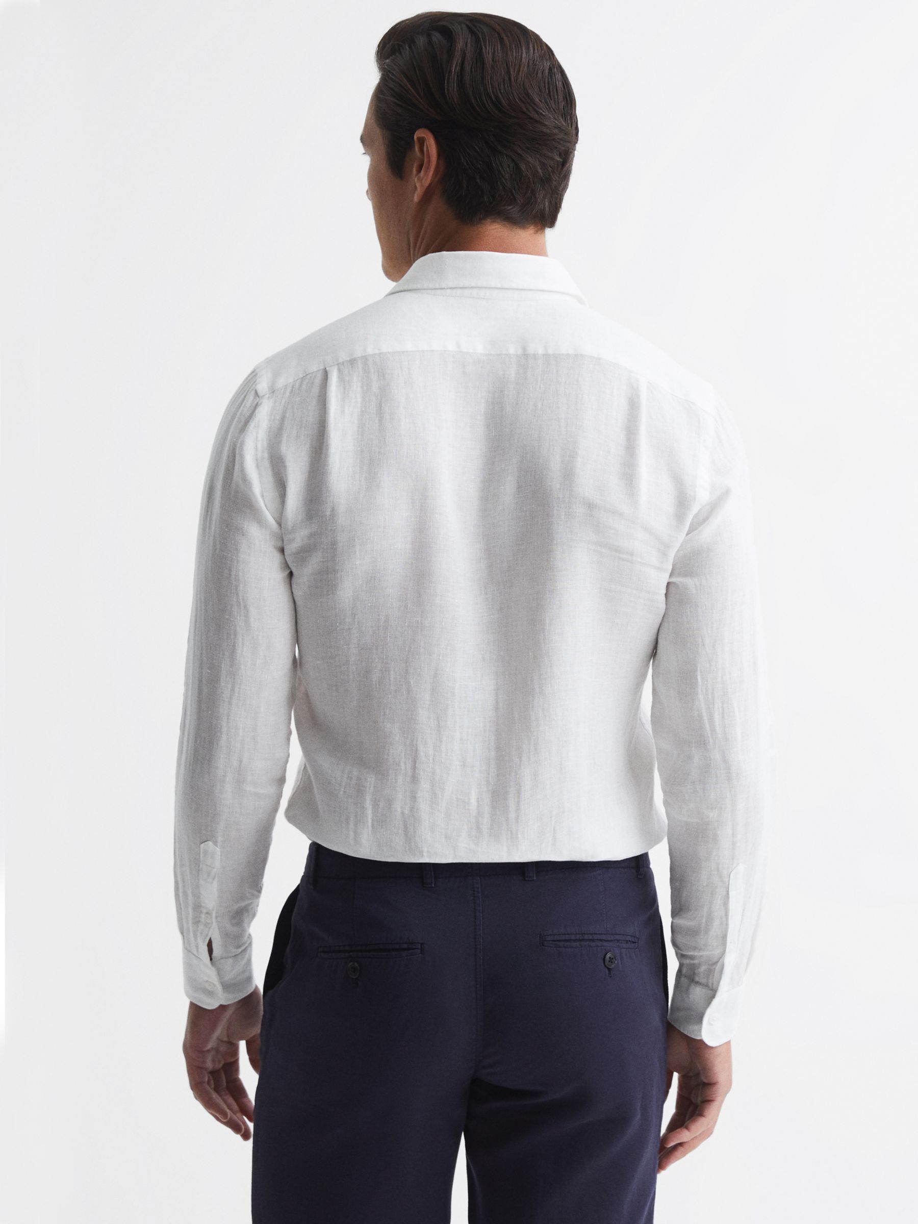 Reiss Ruban Regular Fit Linen Shirt, White, XS