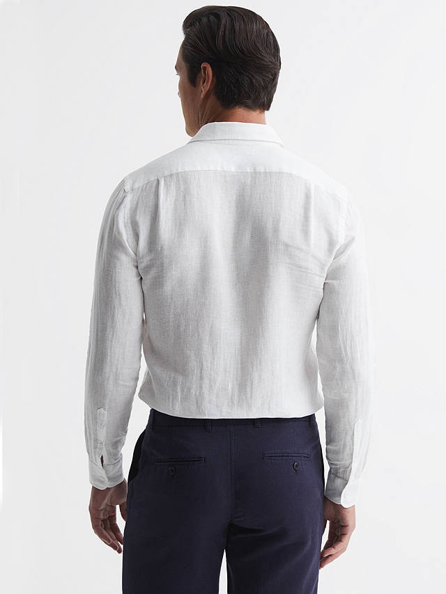 Reiss Ruban Regular Fit Linen Shirt, White