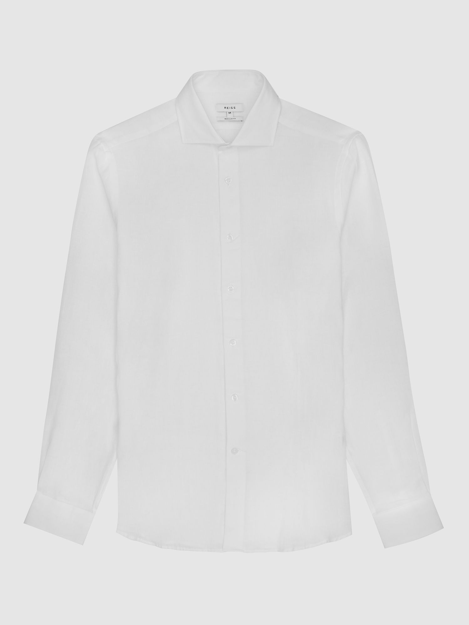 Reiss Ruban Regular Fit Linen Shirt, White at John Lewis & Partners