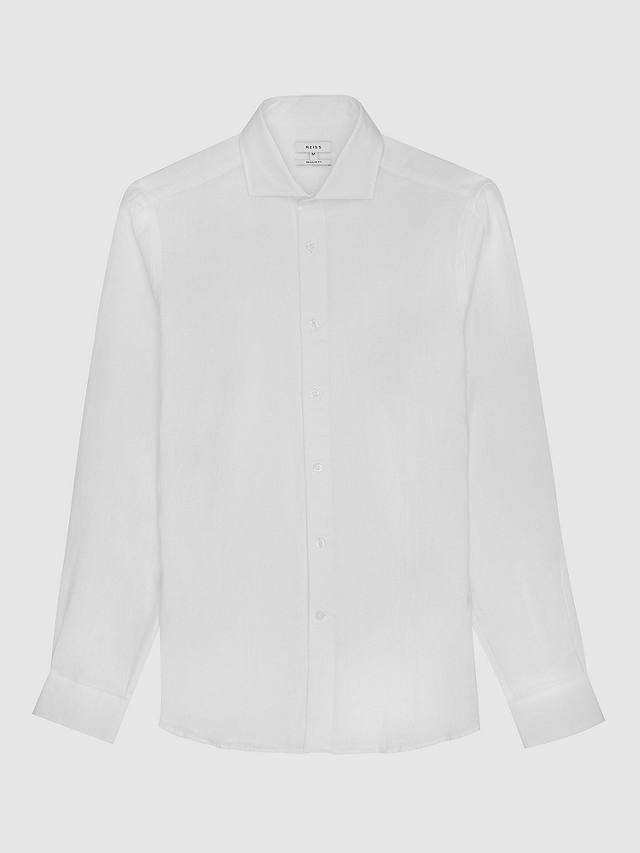 Reiss Ruban Regular Fit Linen Shirt, White