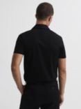 Reiss Caspa Cuban Collar Short Sleeve Shirt, Black