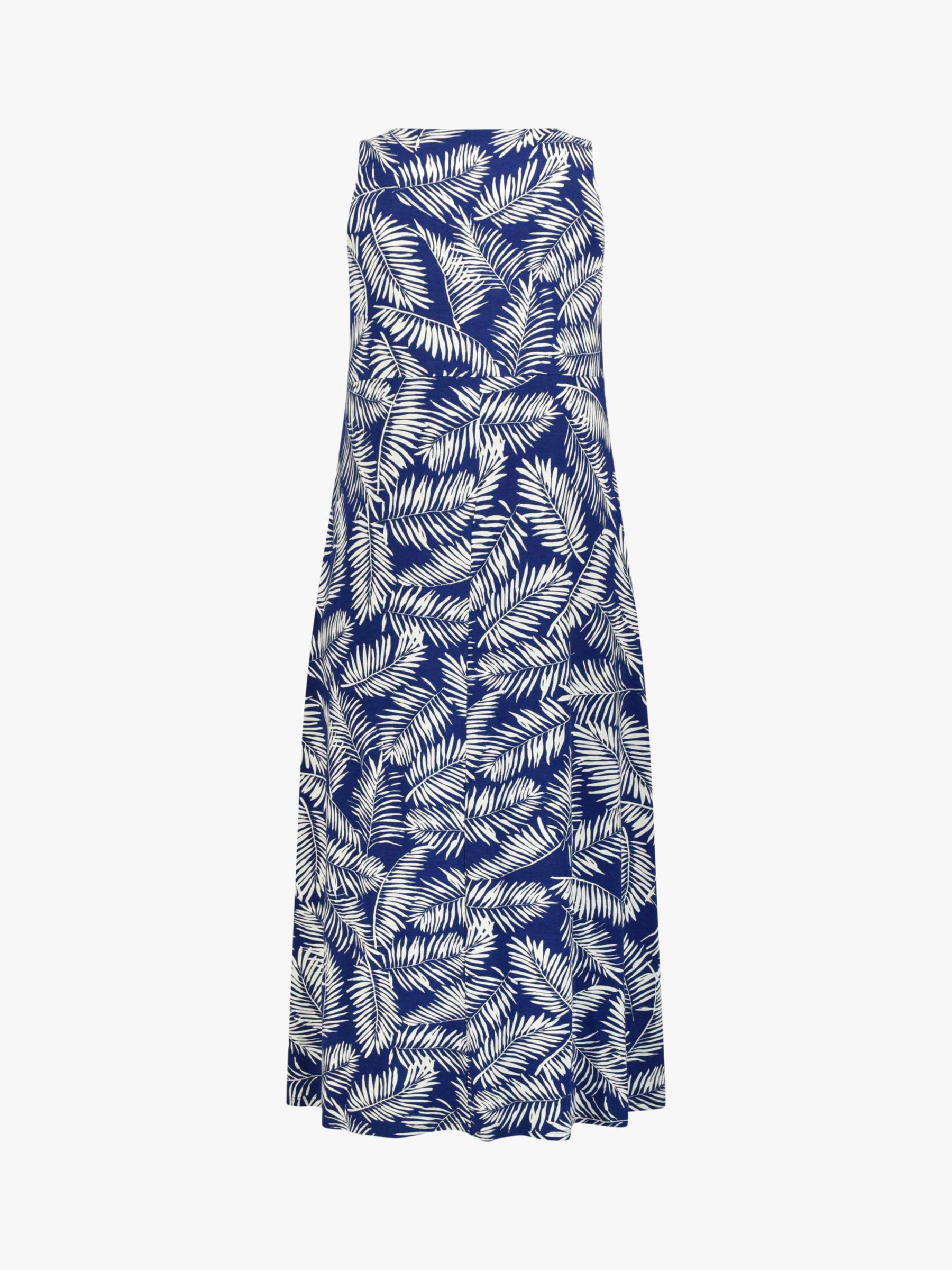 Live Unlimited Leaf Print Scoop Neck Maxi Dress, Blue/White at John ...