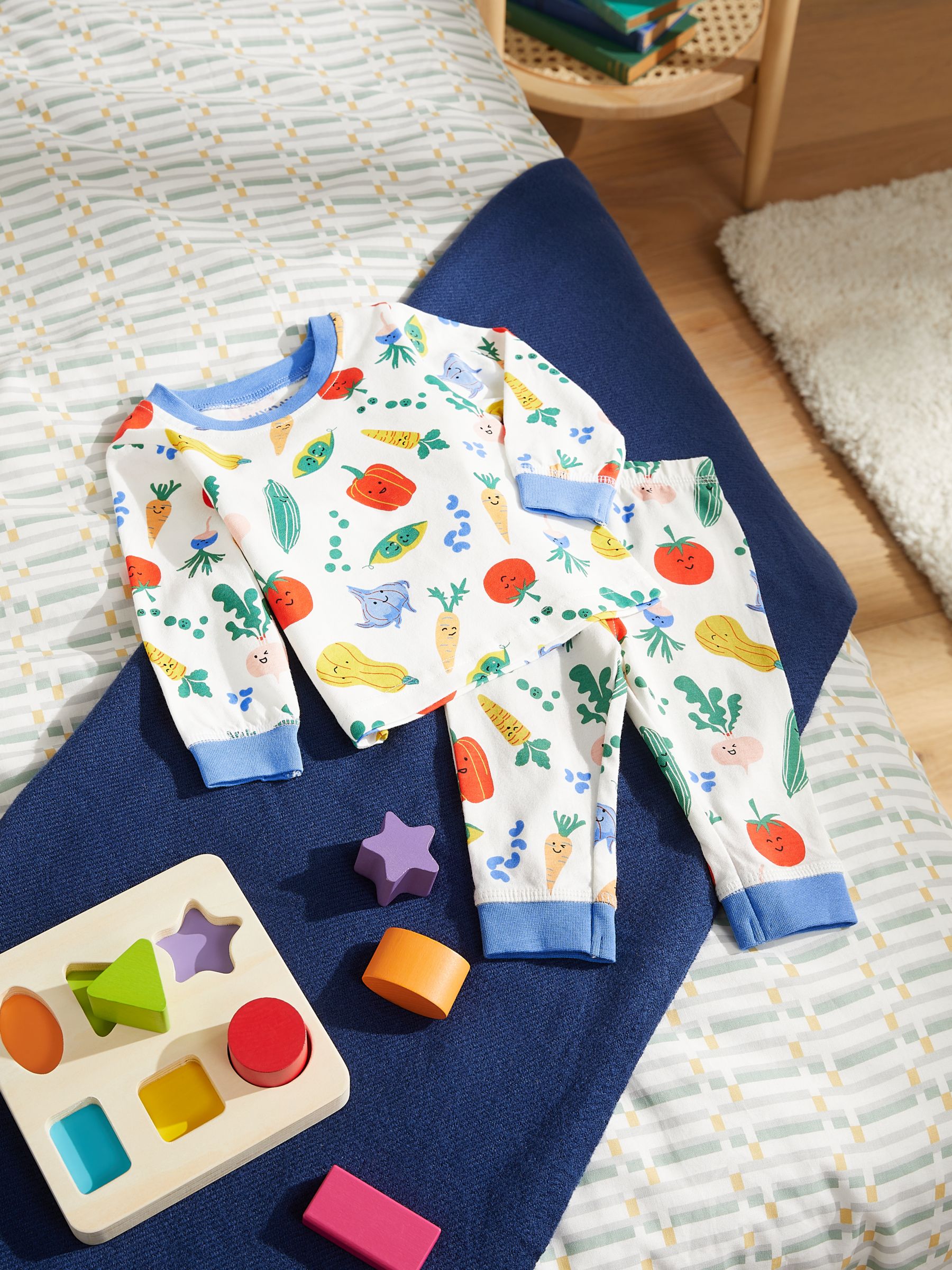 John Lewis ANYDAY Baby Vegetable Print Pyjama Set, Multi