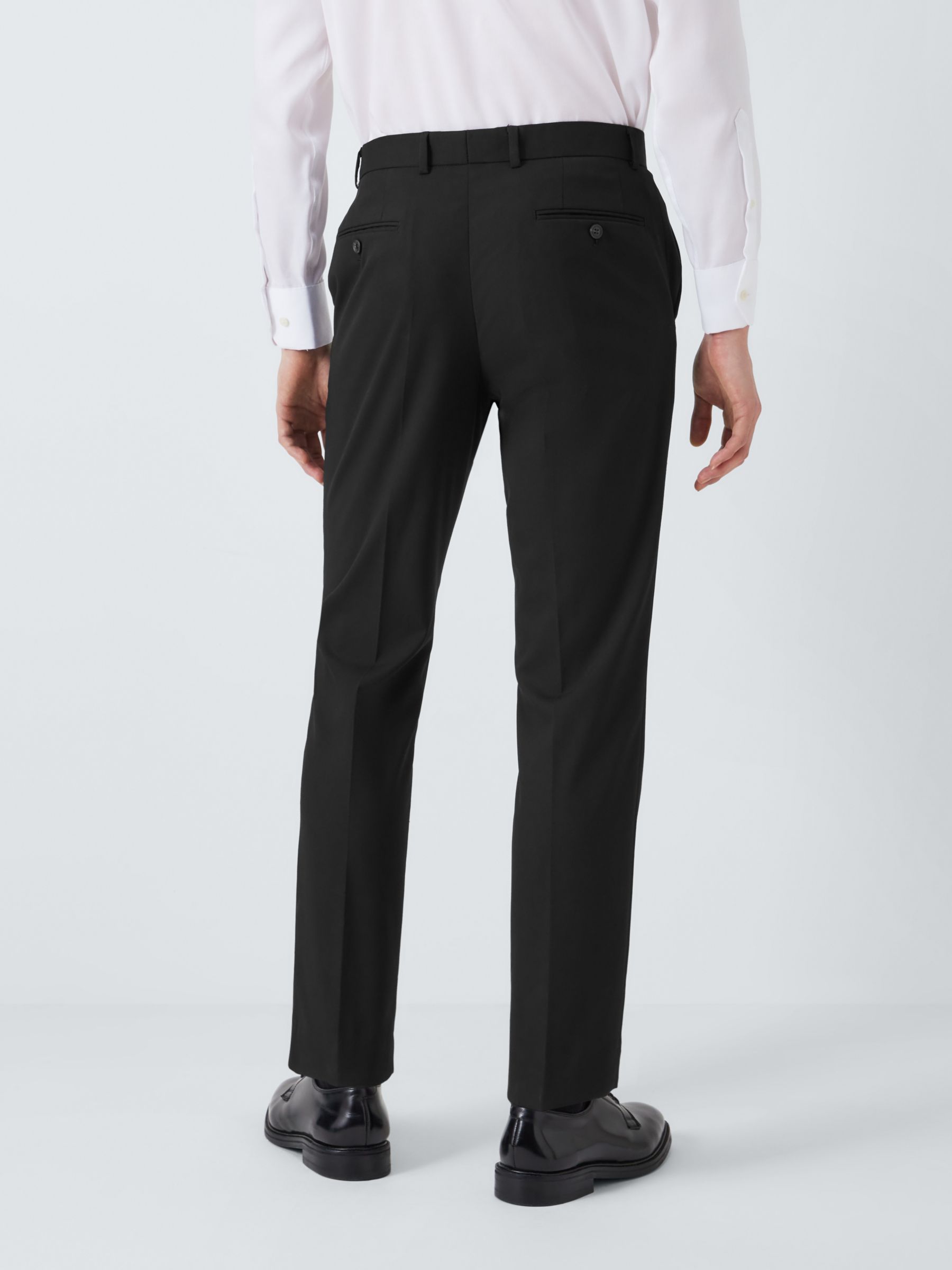 Men's Black, Flat Front, Comfort-Waist Tuxedo Pants with Satin