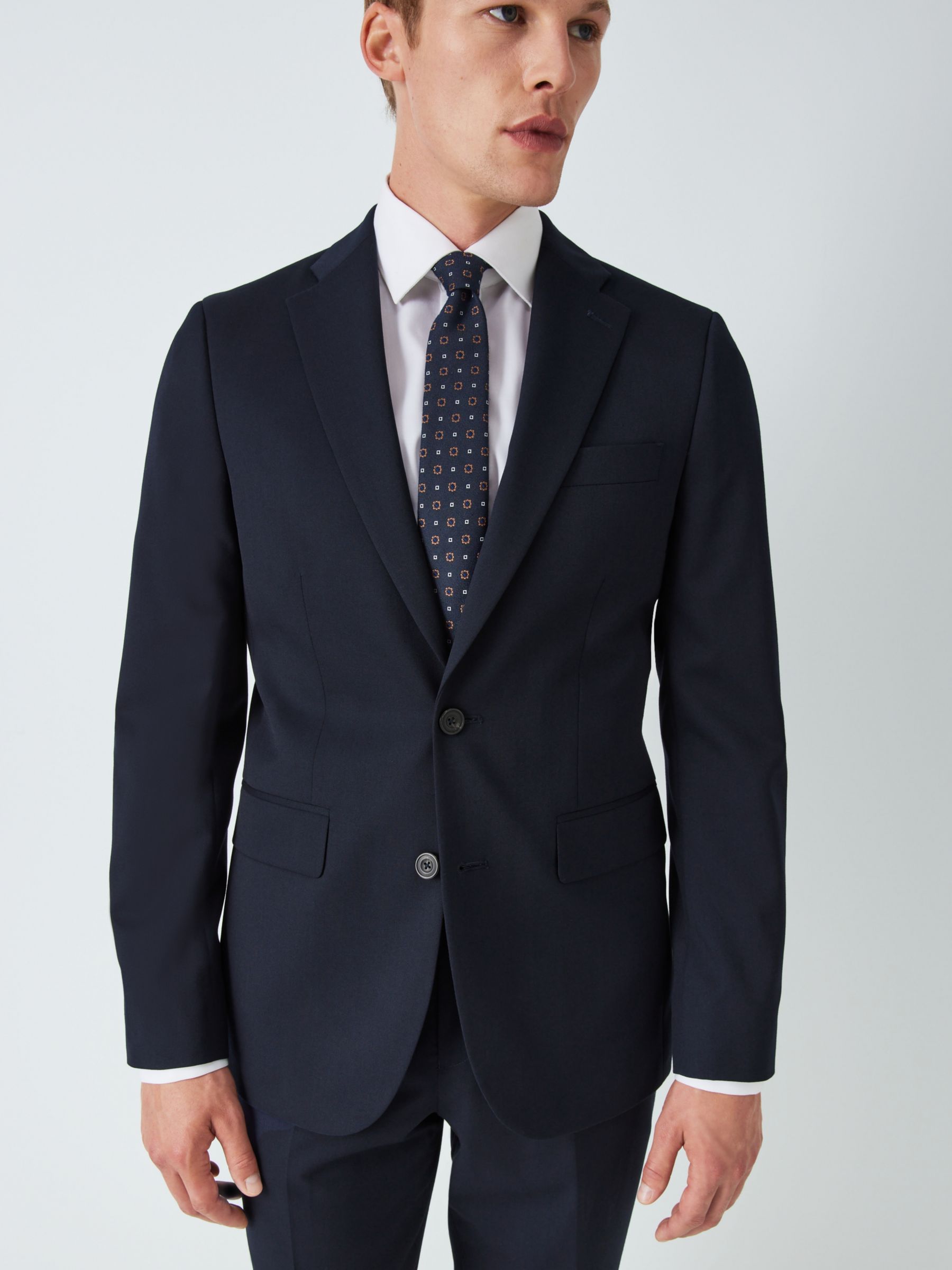 John Lewis Washable Wool Blend Regular Fit Suit Jacket, Navy, 36R