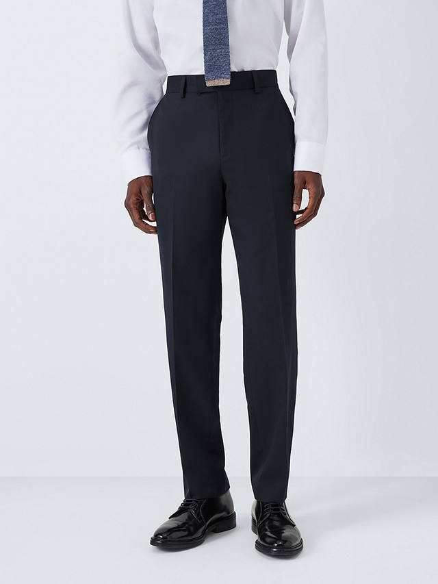 John Lewis Washable Wool Blend Regular Fit Suit Trousers, Navy