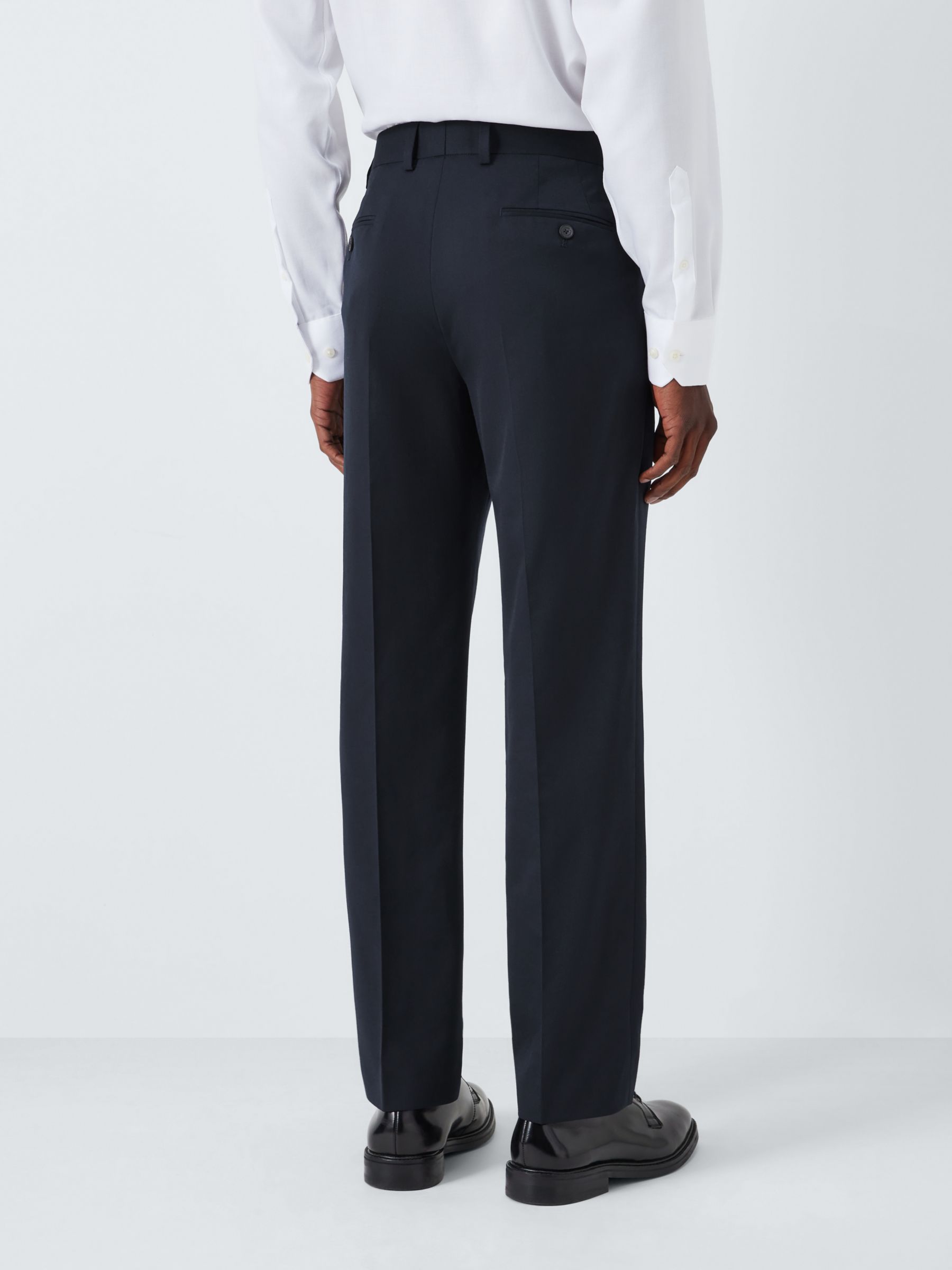 John Lewis Washable Wool Blend Regular Fit Suit Trousers, Navy, 30R
