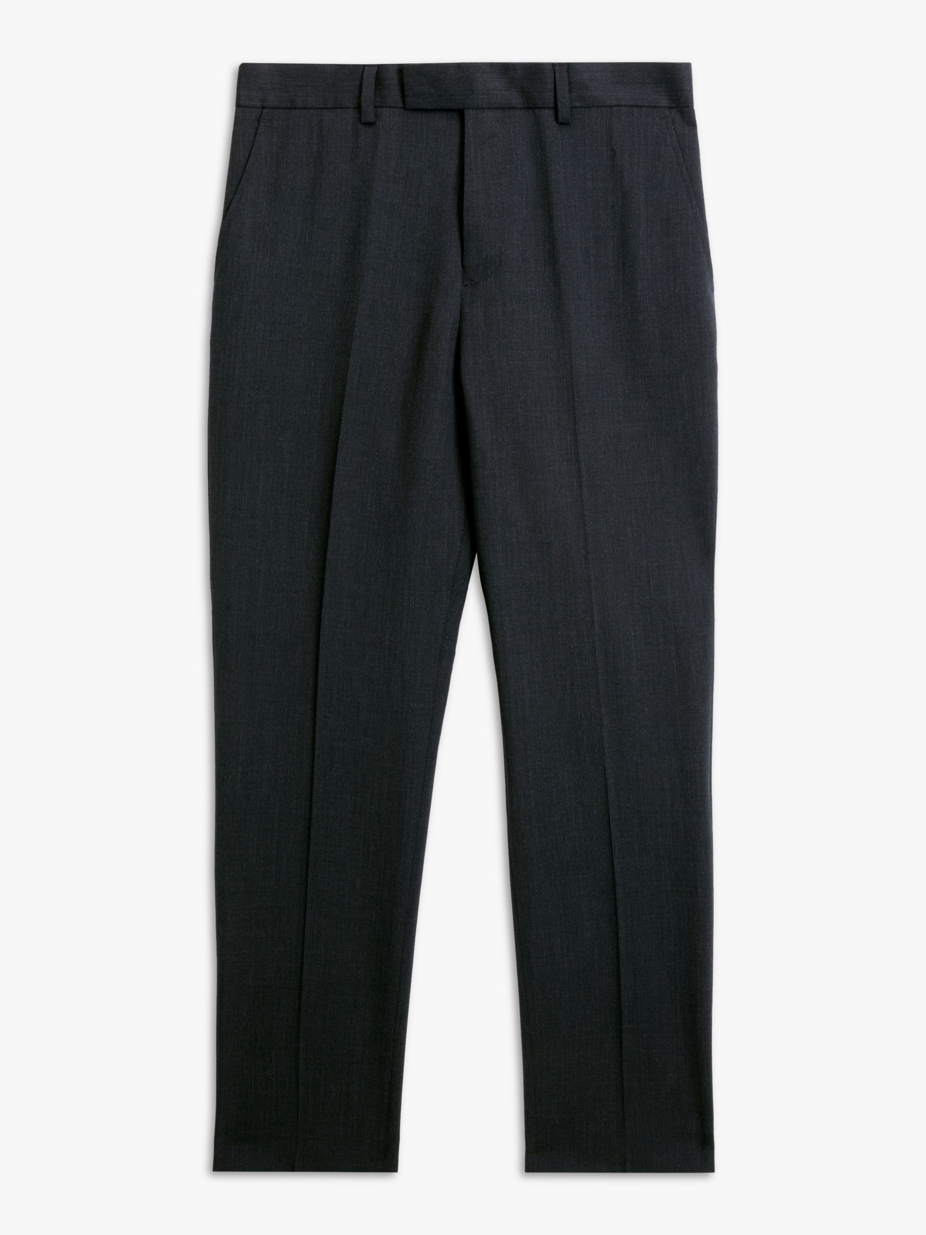 John Lewis Washable Wool Blend Regular Fit Suit Trousers, Charcoal, 30R